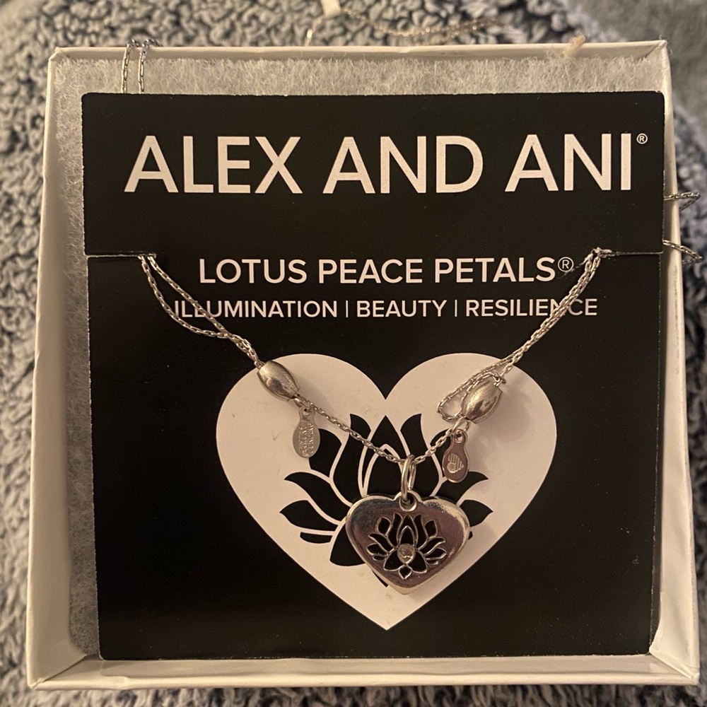 Alex and Ani Silver Lotus Peace Petals Necklace